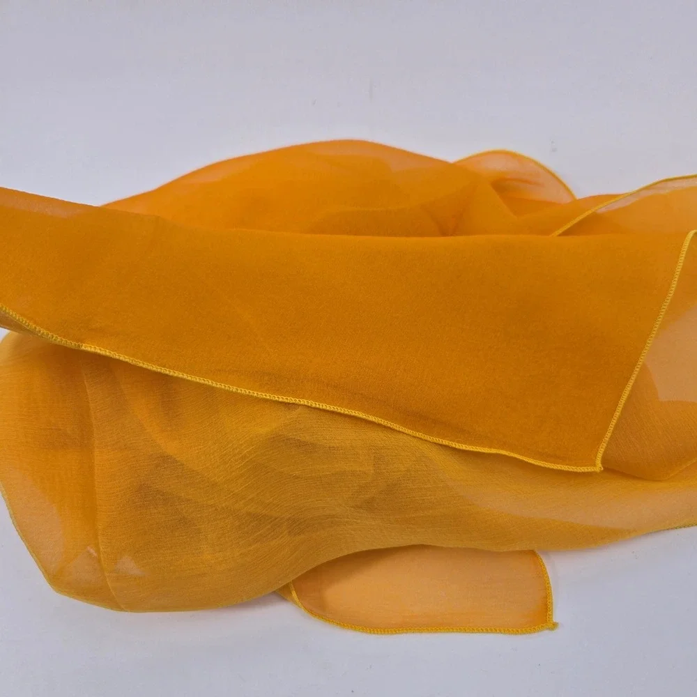 Vintage Moschino Mustard Yellow Silk Chiffon Square Scarf Lightweight Wrap